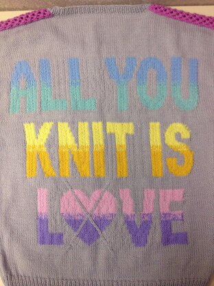 All You Knit Is Love Heart-Gyle Sweater