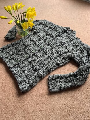 Squared cardi plus scarf