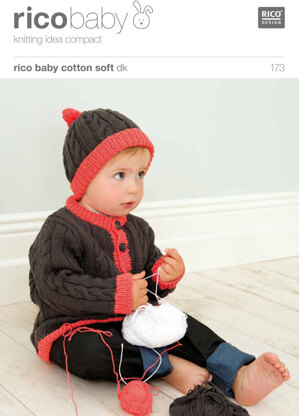 Cardigan and Hat in Rico Baby Cotton Soft DK - 173