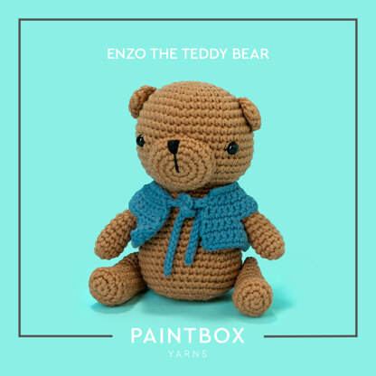 Enzo the Teddy Bear - Free Toy Crochet Pattern For Christmas in Paintbox Yarns Cotton Aran by Paintbox Yarns