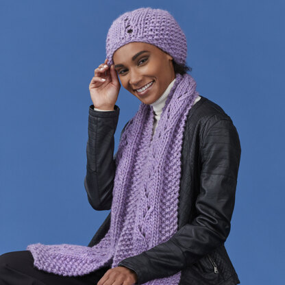 Dawson Hat & Scarf - Knitting Pattern for Women in Tahki Yarns Highland Roving by Tahki Yarns