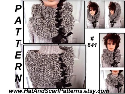 641 CORSET LACED CROCHET COWL