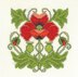 Creative World Of Crafts Art Nouveau Poppy Cross Stitch Kit - 14cm x 14cm