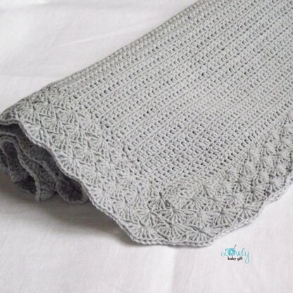 One Skein Grey Baby Blanket Crochet Pattern