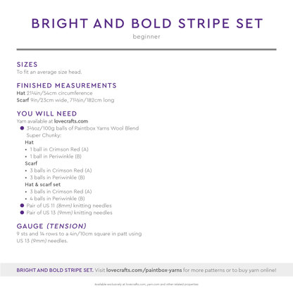 Paintbox Yarns Bright and Bold Stripe Set PDF (Free)