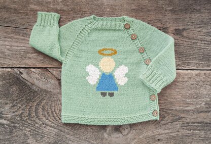 Baby Cardigan with Angel