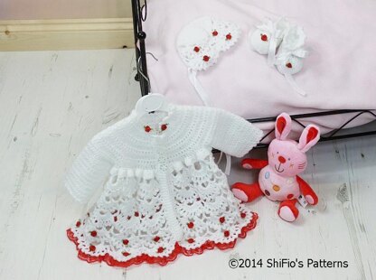 Crochet Pattern Baby Jacket, hat & booties #280