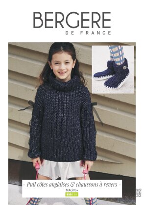 Girl Sweater and Slippers in Bergere de France Cocooning - M1157 - M1158 - Downloadable PDF