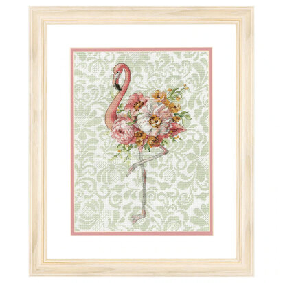 Dimensions Floral Flamingo Cross Stitch Kit