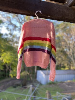 Cosy Rainbow Cardigan - Free Cardigan Knitting Pattern For Kids in Paintbox Yarns Simply Aran by Paintbox Yarns