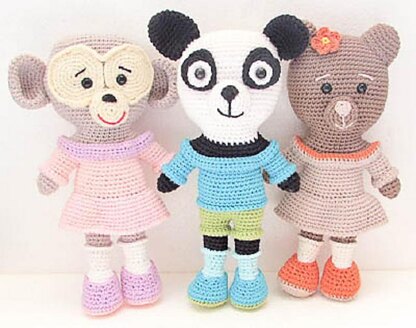 Amigurumi Animals Teddy Bear Monkey Panda