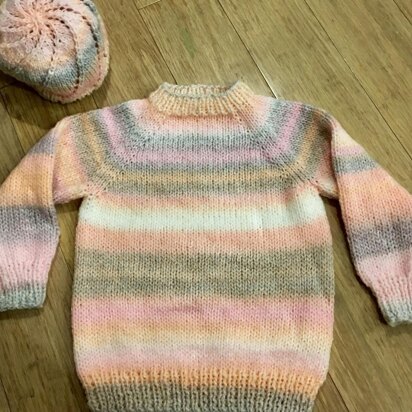 Child's Aran/Bulky Top Down Jumper