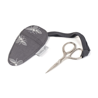 Hobbygift Grey Bees Scissors in Case
