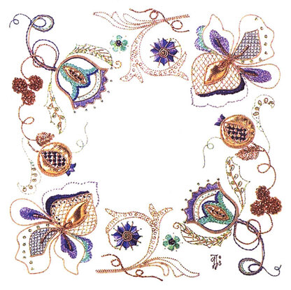 Rajmahal Peppermint Dream Printed Embroidery Kit - 24 x 24cm