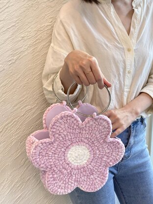 Flower crochet shoulder/hand bag #CCFB-02