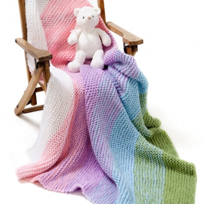 Gradient Garter Baby Blanket in Caron Simply Soft and Simply Soft Collection - Downloadable PDF