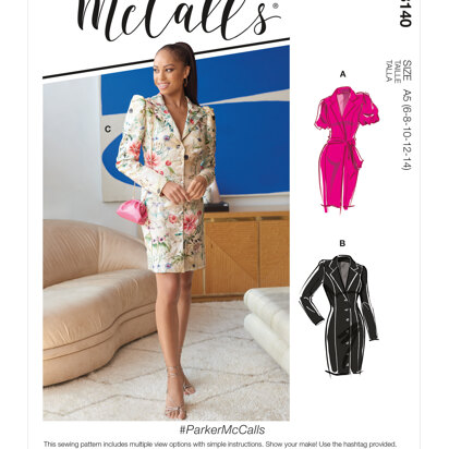 McCall's Misses' Dresses & Belt M8140 - Sewing Pattern