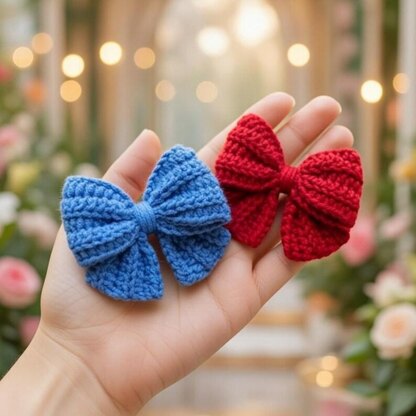 Crochet Bow Hair Clip Pattern – PDF + Video Tutorial | Easy Beginner DIY Hair Accessory