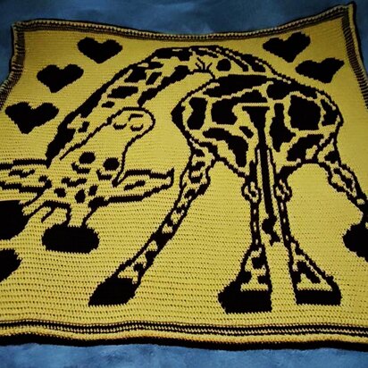 Giraffe LovePrints Blanket Overlay Mosaic Crochet Pattern