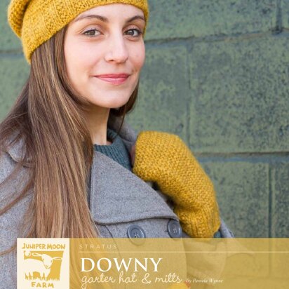 Downy Garter Hat & Mitts in Juniper Moon Farm Stratus - J43-01 - Downloadable PDF