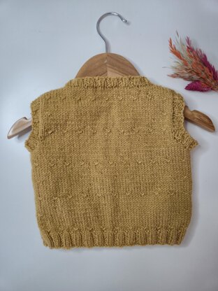 Sleeveless Gold Baby Jumper (PDF): 3, 6, 12 Months,