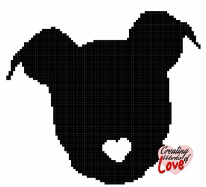 Pit Bull Face Heart Nose C2C Graphgan