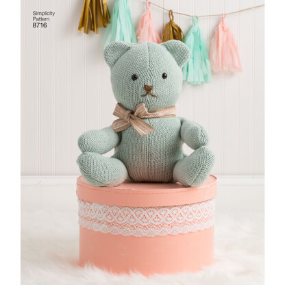 Simplicity 8716 Stuffed Animals - Paper Pattern, Size OS (ONE SIZE)