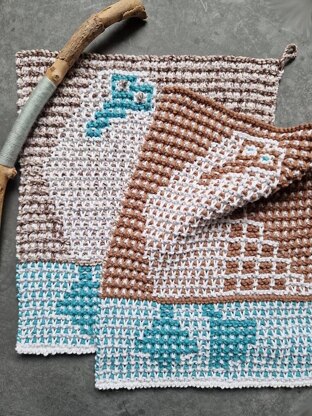 Blue-footed booby washcloths