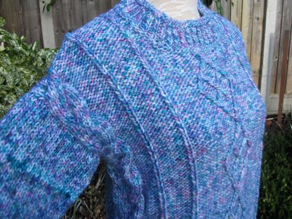Sweater with Lattice Cable Panels