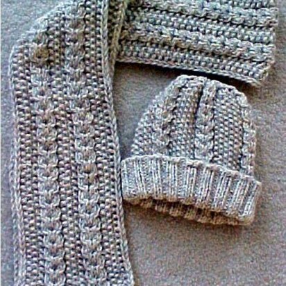 Aran Hat and Scarf - - Knit ePattern