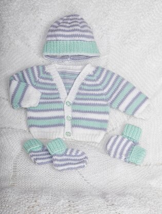 Premature Baby Cardi, hat, mitts and booties