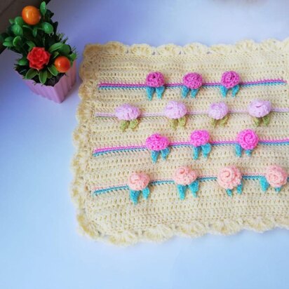 Flower crochet blanket