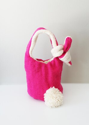 Knit Bunny Baskets, Adjustable and Reversible (bowls004)