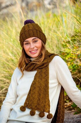 Cable Hat and Lacy Scarf