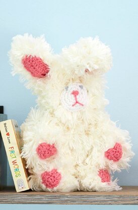 My Furry Bunny in Red Heart Fur & Super Saver Economy Solids - LW5615 - Downloadable PDF