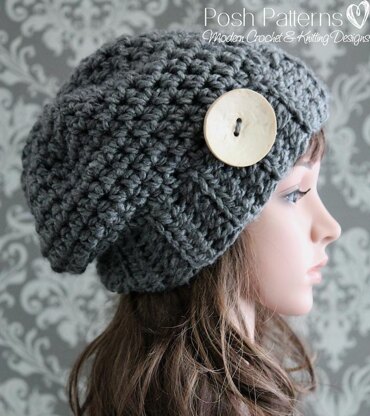 Elegant Button Slouchy Hat