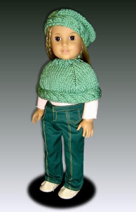Capelet and Beret for American Girl and 18 inch dolls. 044