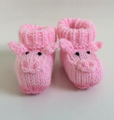 Pig baby booties