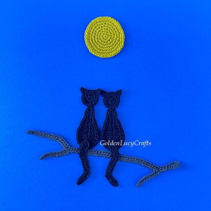 Cats and a Full Moon Applique