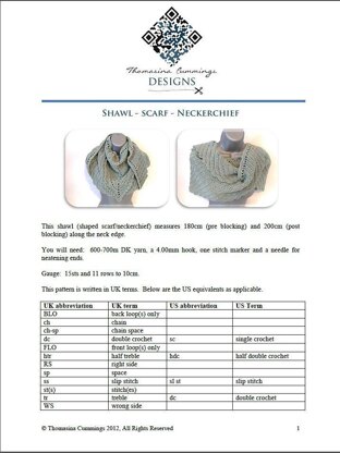 Kerchief Style Triangular Shaped Shawl