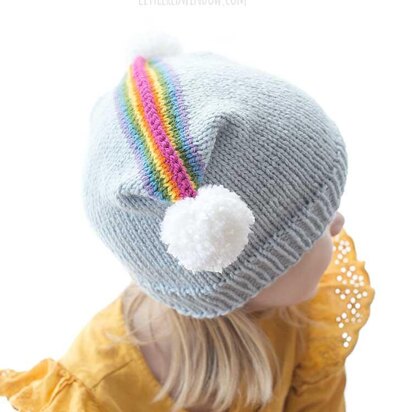 Rainbow Double Pom Pom Hat