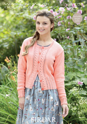 Cardigan in Sirdar Wash`N’ Wear Double Crepe Dk - 7224 - Downloadable PDF