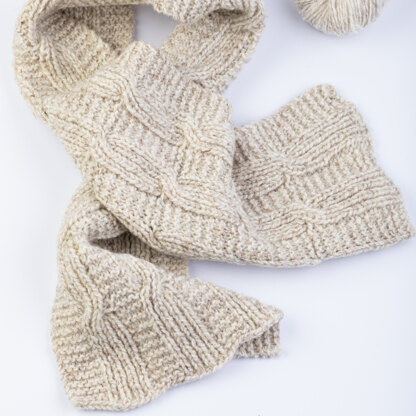 Yarn Vibes Casey Aran Cabled Scarf PDF