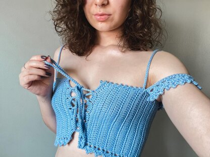 Snowdrop Lace Front Crop Top