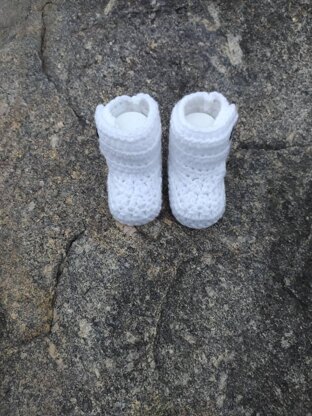 Baby booties worked flat