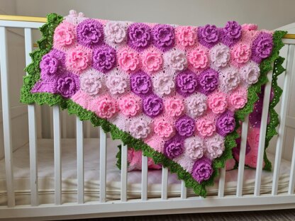 Summer Garden Flower Baby Blanket