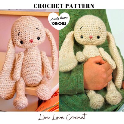 Crochet Pattern Little Bunny toy, amigurumi