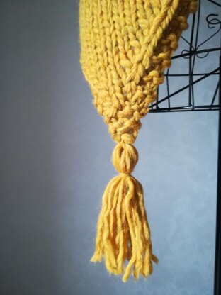 Mustard Maxi scarf stole with Tassels / Echarpe