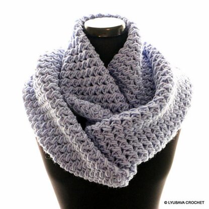 Crochet cross stitch infinity scarf unisex