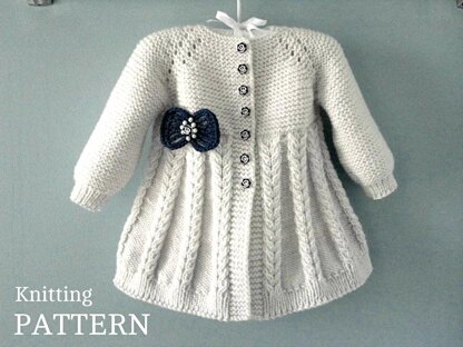 Knitting PATTERN Baby Jacket Knitted Baby Cardigan Emma